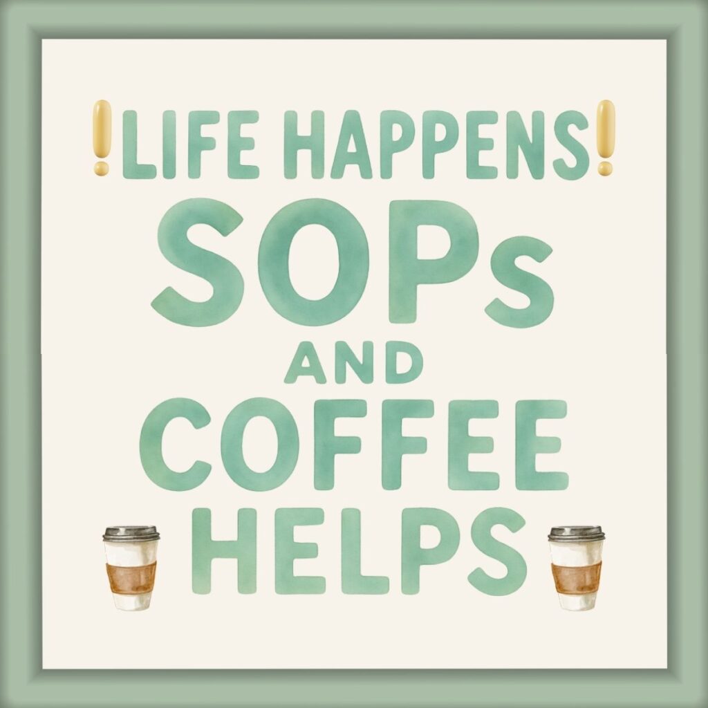 SOPs and coffee helps